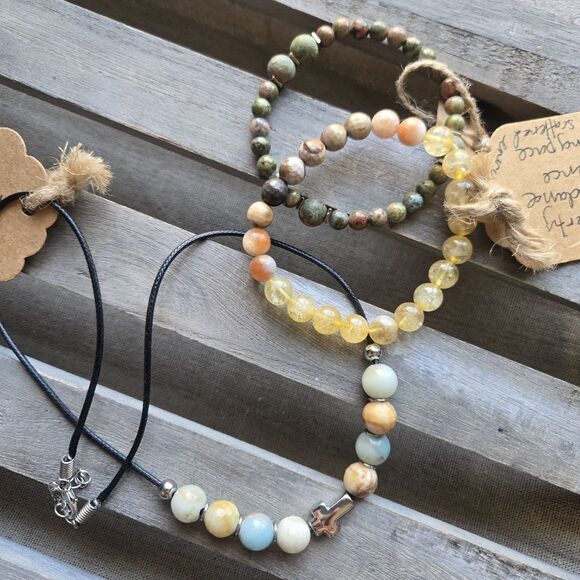 Crystal Healing Power Bracelets Bundle Onyx, Tiger Eye, Amethyst, Glass Beads... - Picture 11 of 13